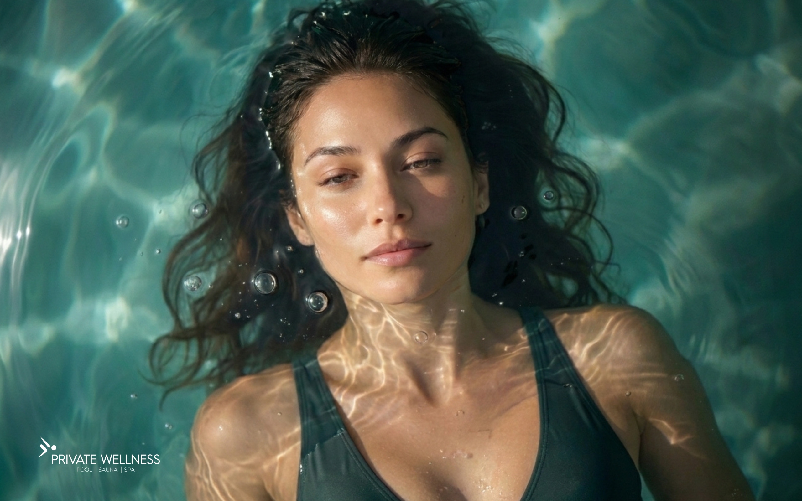 lady is having a swim in a private wellness drinking quality water pool in birmingham