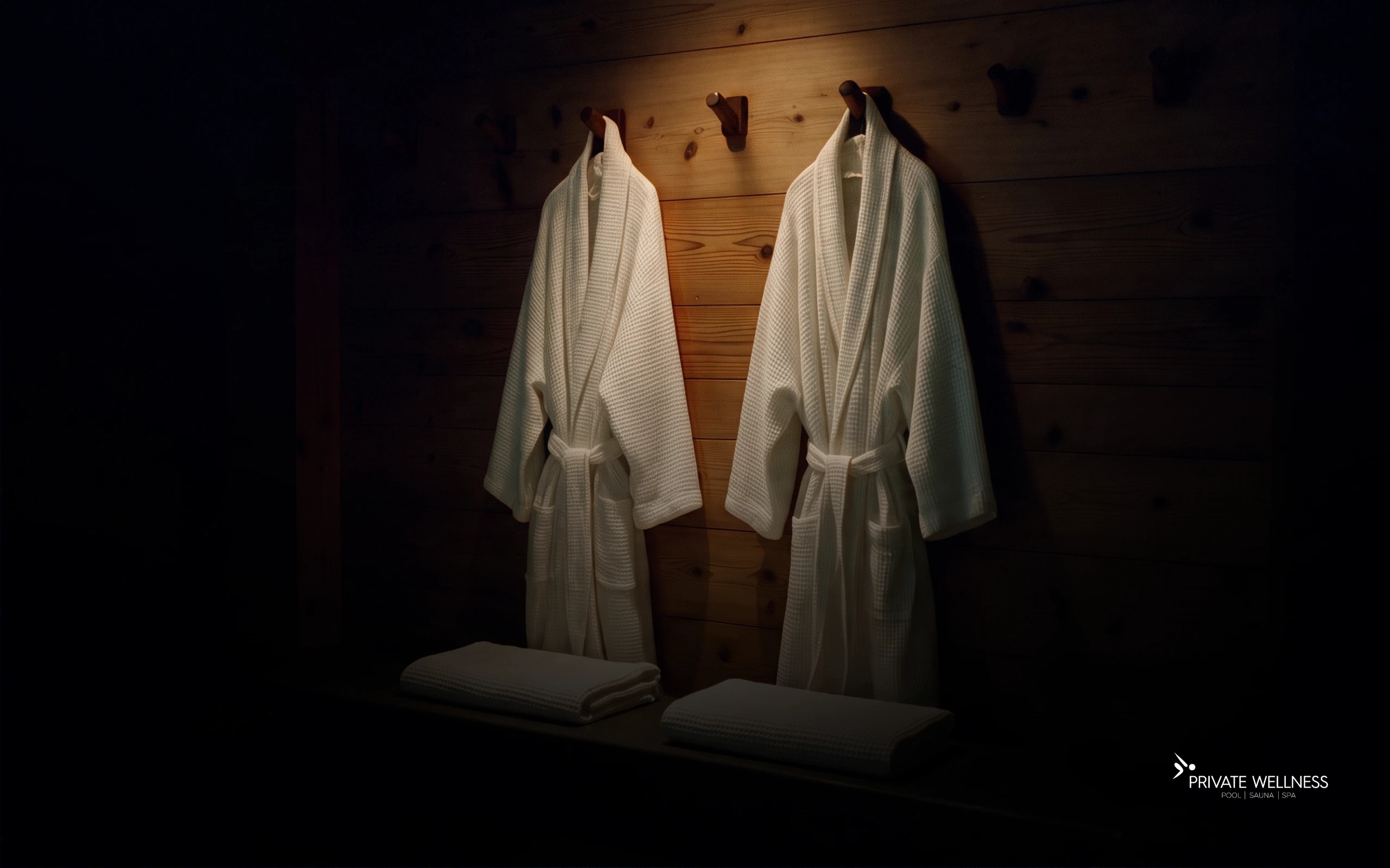 candlelit spa setting with two bathrobes at a private spa in Solihull